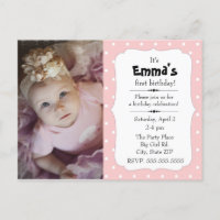 Polka rose et blanc Point Petite fille Anniversair