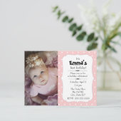 Carte Postale Polka rose et blanc Point Petite fille Anniversair (Debout devant)