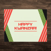 Carte Postale Polka rouge et vert Pot moderne Kwanzaa