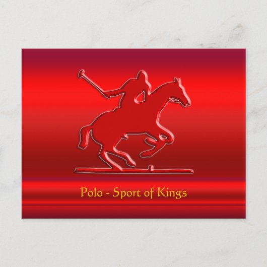 Carte Postale Polo Pony et Rider en relief, chrome rouge (Devant)