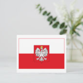 Carte Postale Pologne Drapeau avec certificat d'authenticité (fe (Debout devant)
