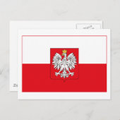 Carte Postale Pologne Drapeau avec certificat d'authenticité (fe (Devant / Derrière)