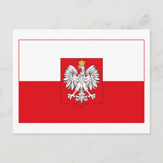 Carte Postale Pologne Drapeau avec certificat d'authenticité (fe (Devant)