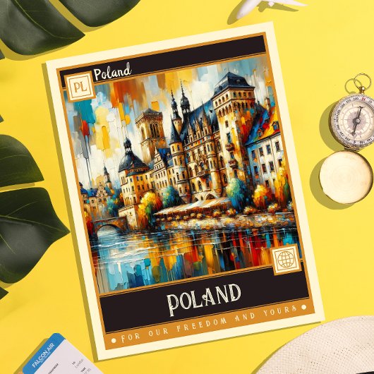 Carte Postale Pologne | Peinture Vintage