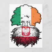 Carte Postale Pologne Pologne Irlande Irlande Arbre drapeau (Devant)