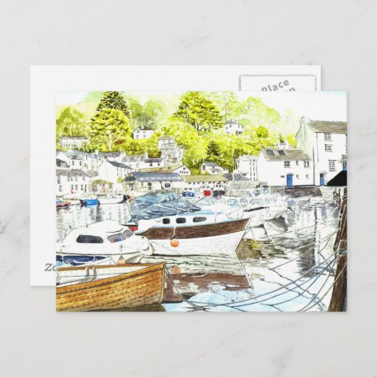 Carte postale 'Polperro Reflections' (Devant / Derrière)