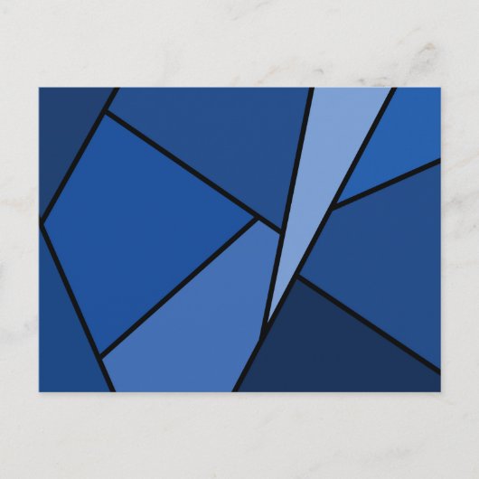Carte Postale Polygones bleus Abstraits (Devant)