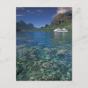 Carte Postale Polynésie française, Moorea. Cooks Bay. Bateau de 