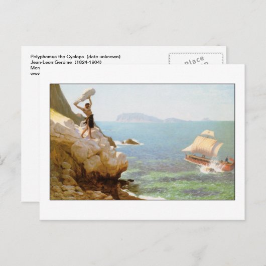Carte Postale Polyphème des Cyclopes par Jean-Leon Gerome (Devant / Derrière)