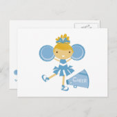 Carte Postale Pom-pom girl en bleu (Devant / Derrière)
