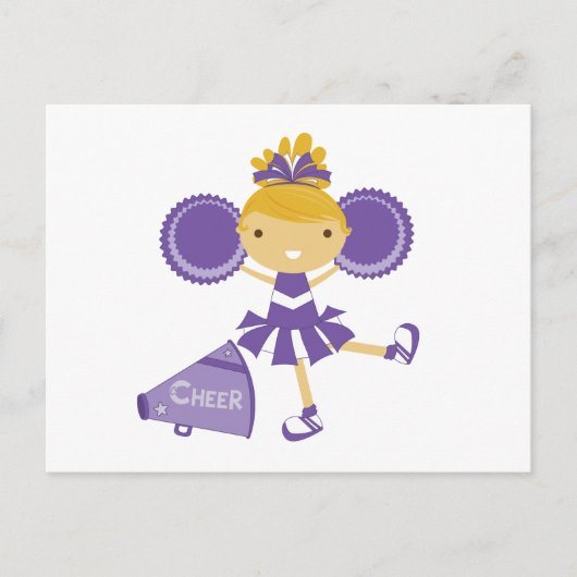 Carte Postale Pom-pom girl en violet (Devant)