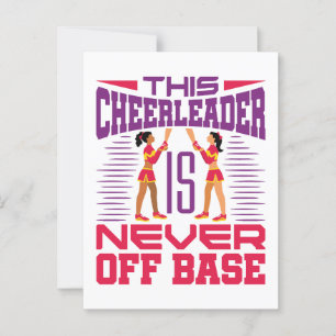 Carte Postale Pom-pom girl Jamais Hors Base Funny Cheerled