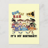 Carte Postale Pom-pom girl T-shirts et cadeaux 4e anniversaire (Devant)