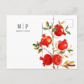 Carte Postale Pomegranes aquarelle thème Couleurs vives (Dos)