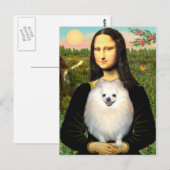 Carte Postale Pomeranian (crème) - Mona Lisa (Devant / Derrière)