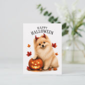 Carte Postale Pomeranian Halloween (Debout devant)