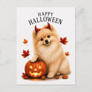Carte Postale Pomeranian Halloween
