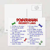 Carte Postale PoMERANIAN - Lois sur les propriétés 2 (Devant / Derrière)