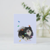 Carte Postale Poméranie avec Papillons (Debout devant)