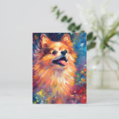 Carte Postale Poméranien coloré (Debout devant)