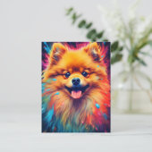 Carte Postale Poméranien coloré (Debout devant)