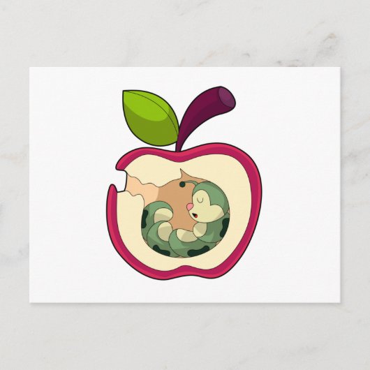 Carte Postale Pomme à bec à chenille (Devant)