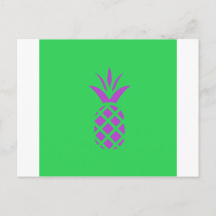 Carte Postale Pomme de pin violet en vert.