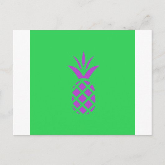 Carte Postale Pomme de pin violet en vert. (Devant)