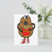 Carte Postale Pomme de terre drôle mangeant la bande dessinée de (Debout devant)