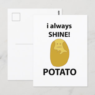 Carte Postale Pomme de terre je brille toujours drôle Pomme de t