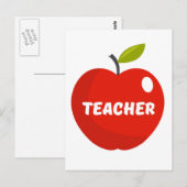 Carte Postale Pomme des enseignants (Devant / Derrière)