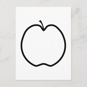 Carte Postale Pomme noire et blanche.