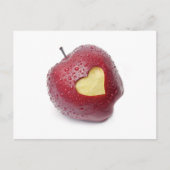 Carte Postale Pomme rouge fraîche avec un symbole en forme de (Devant)