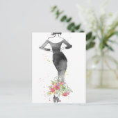 Carte Postale Pomme sauvage | Croquis de robe florale chic (Debout devant)