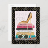 Carte Postale Pomme sauvage | Icône Style - Gold Stiletto (Devant / Derrière)