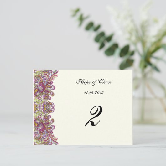 Carte Postale Pomme Vert Trier Damask Éperons Numéro de tableau  (Debout devant)