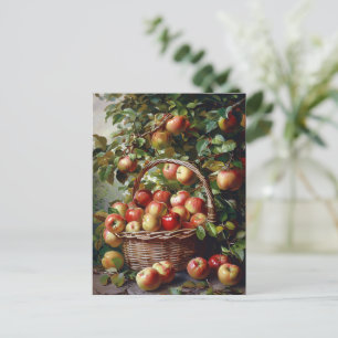 Carte Postale Pommes dans un panier Peinture à vie fixe