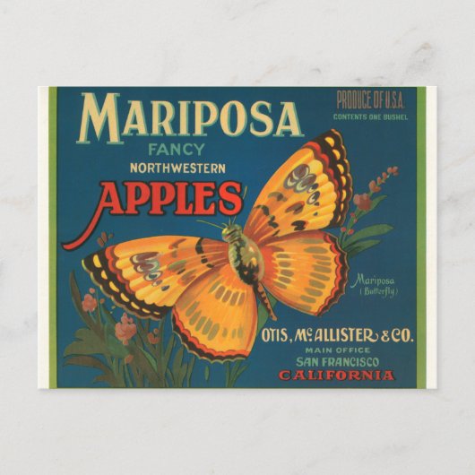 Carte Postale Pommes de Mariposa (Devant)