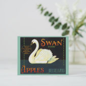 Carte Postale Pommes de marque Swan Washington State Crate Étiqu (Debout devant)