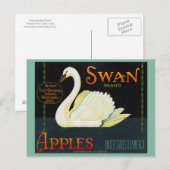 Carte Postale Pommes de marque Swan Washington State Crate Étiqu (Devant / Derrière)