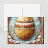 Carte Postale Pommes de terre de Pâques Désolé Pas D'Oeufs Cette (Devant / Derrière)