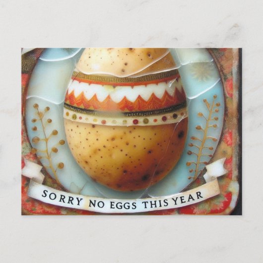 Carte Postale Pommes de terre de Pâques Désolé Pas D'Oeufs Cette (Devant)