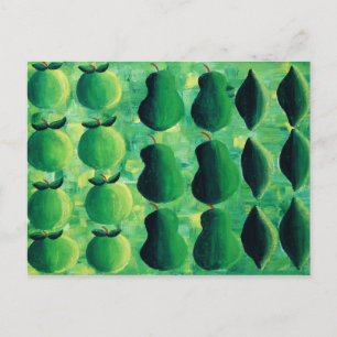 Carte Postale Pommes poires et Limes peinture