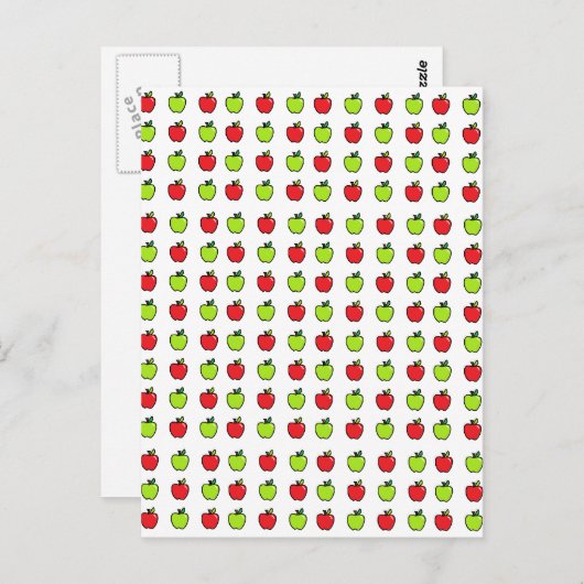 Carte Postale Pommes rouges et vertes (Devant / Derrière)
