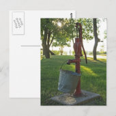 Carte Postale Pompe à eau et seau (Devant / Derrière)