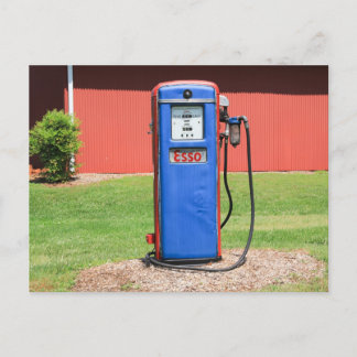 Carte Postale Pompe à gaz Patiné vintage Esso