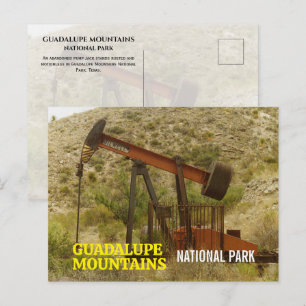 Carte Postale Pompe à huile abandonnée et rouillée, Parc nationa