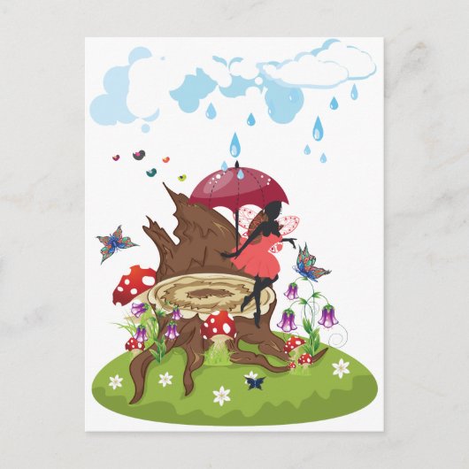 Carte Postale Pompe d'arbre et fée (Devant)