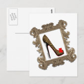 Carte Postale Pompe Leopard Stiletto encadrée (Devant / Derrière)