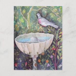 Carte Postale Pompéi Fresco de Pigeon au-dessus d'une fontaine
